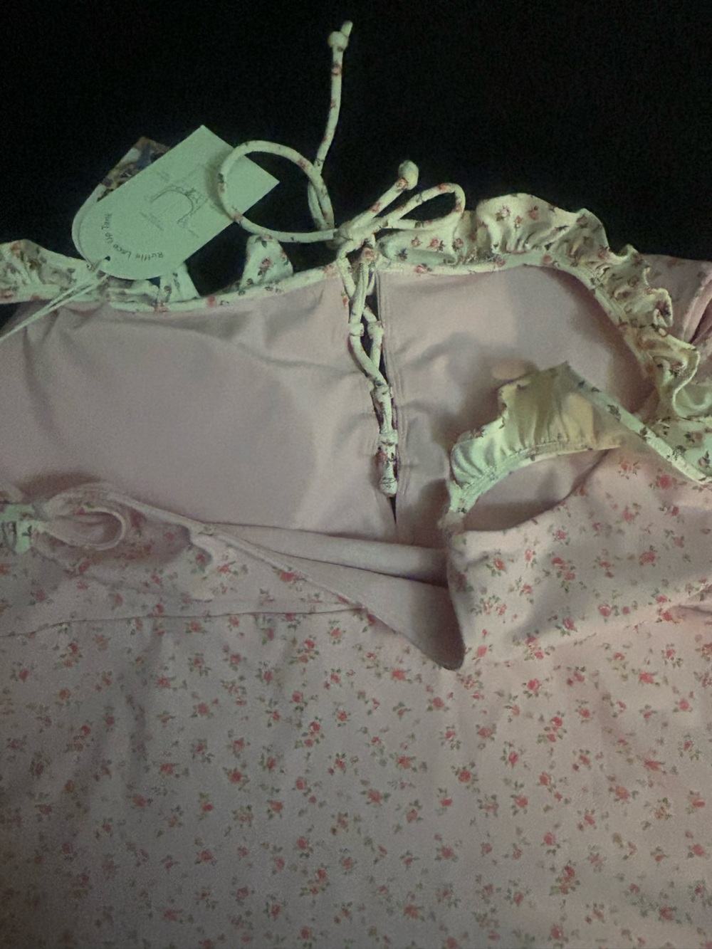 Blogilates Floral Ruffle Lace-Up Tank sz3XL - Picture 7 of 8